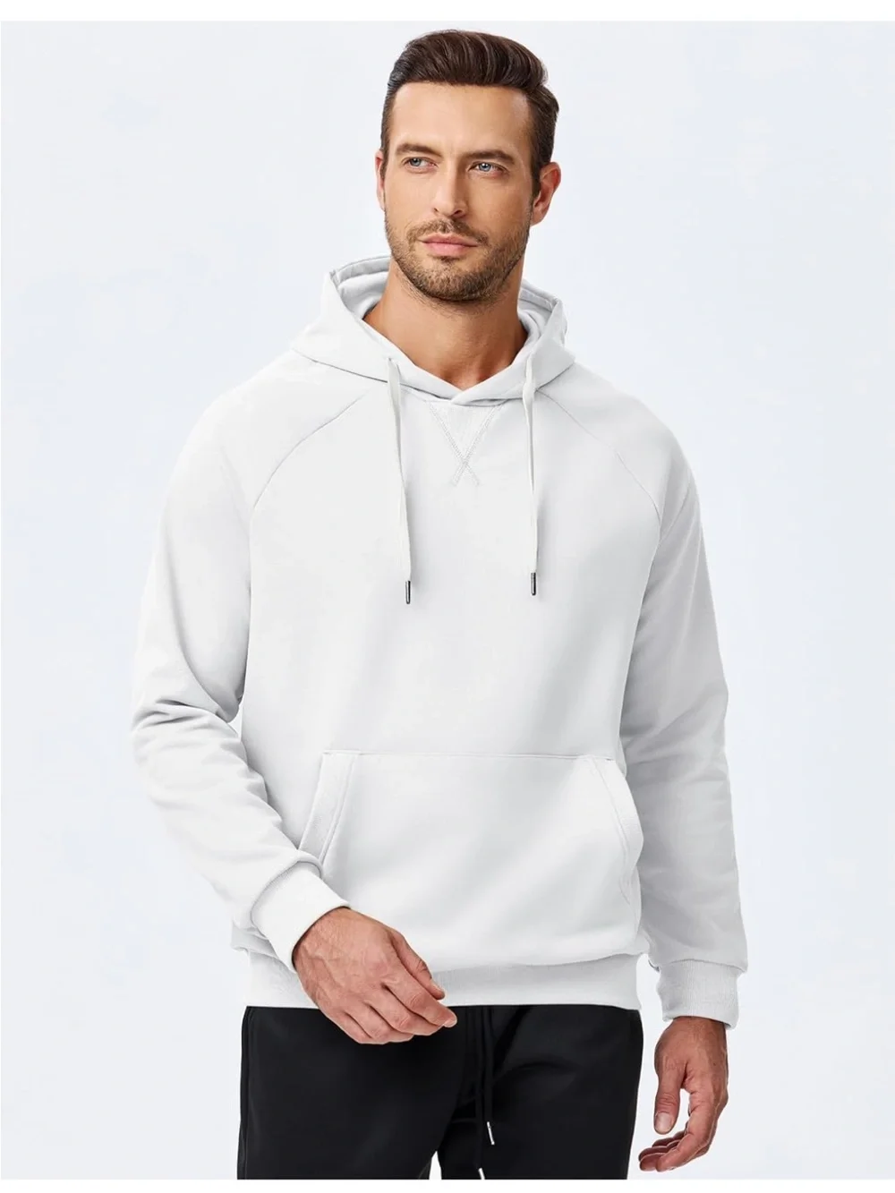 NWT SZMed Hoodies Sweatshirt  Ribbed V-stitch Neckline Solid Drawstring Pullover
